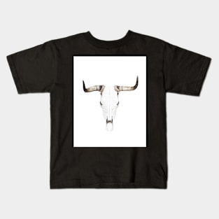 Skull print, Bull print, Scandinavian print, Scandinavian, Trendy print, Styled, Scandinavian art, Modern art, Wall art, Print, Minimalistic, Modern Kids T-Shirt